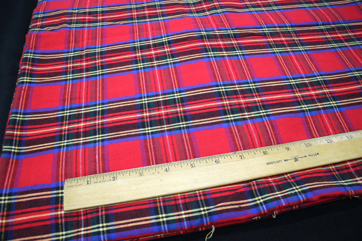 Gorgeous Red Plaid Cotton Fabric 45" x 4 yds