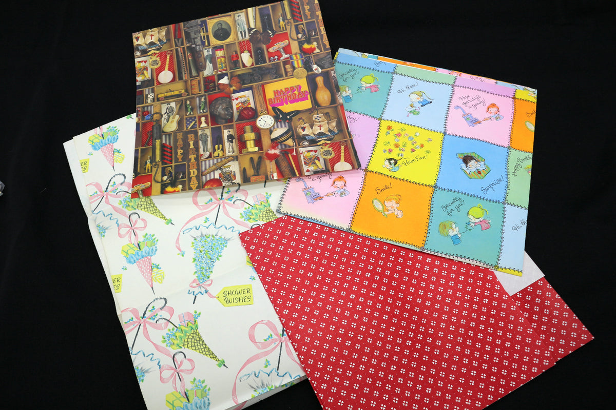 Vintage Gift Wrapping Paper Bundle