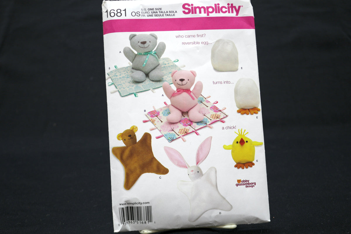 Simplicity 1682 & 8067 Doll and Stuffy Making Sewing Patterns Bundle