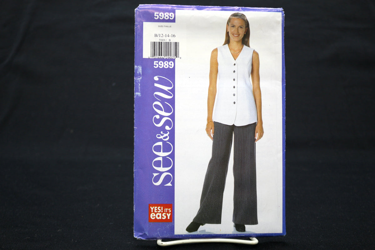 See and Sew 5989 Misses Top and Pants Sewing Pattern