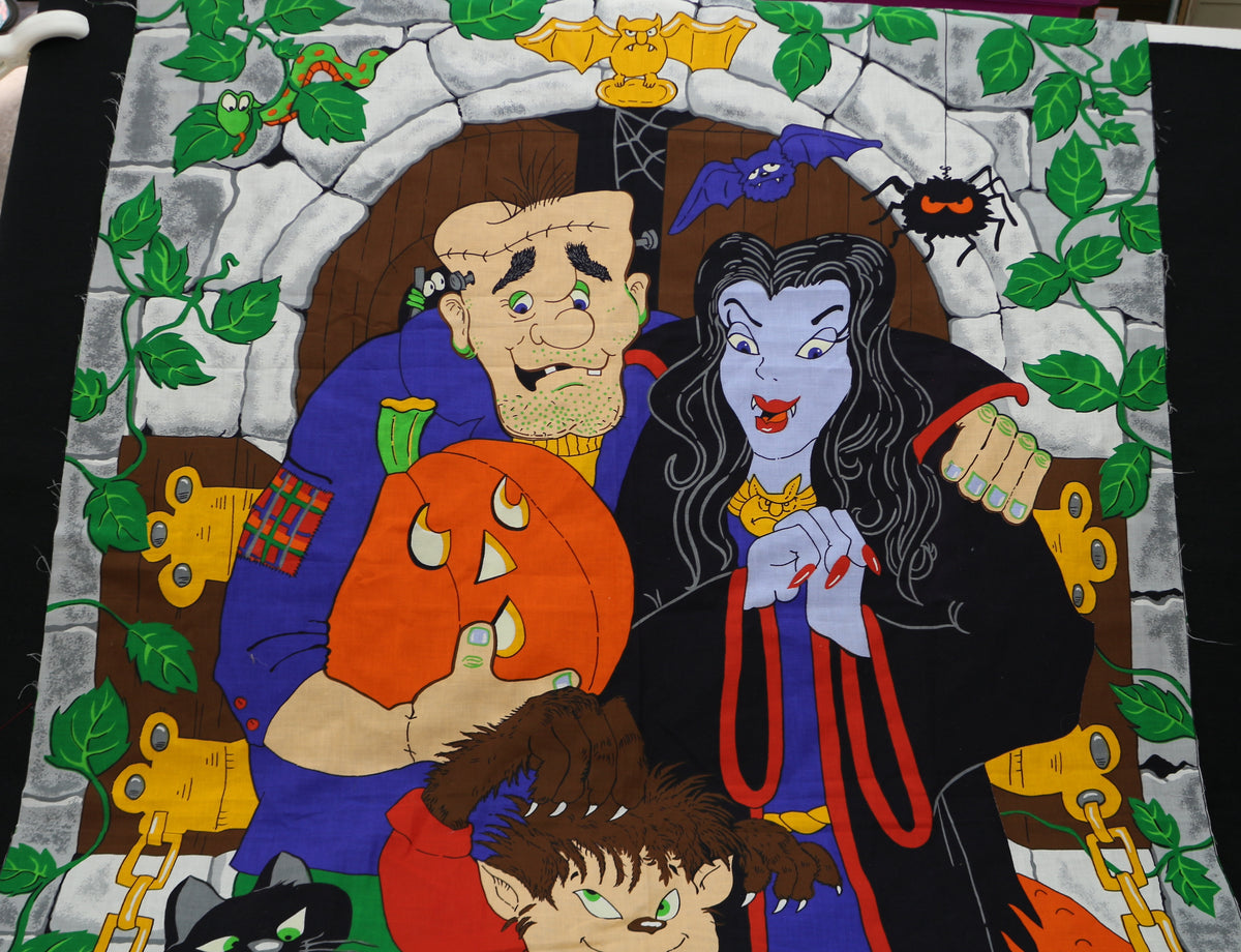 Mr. & Mrs. Frankenstein and Son Sewing Door Panel