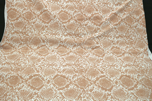 Beige Snake Print Thick Jersey Cotton 60" x 1 yd