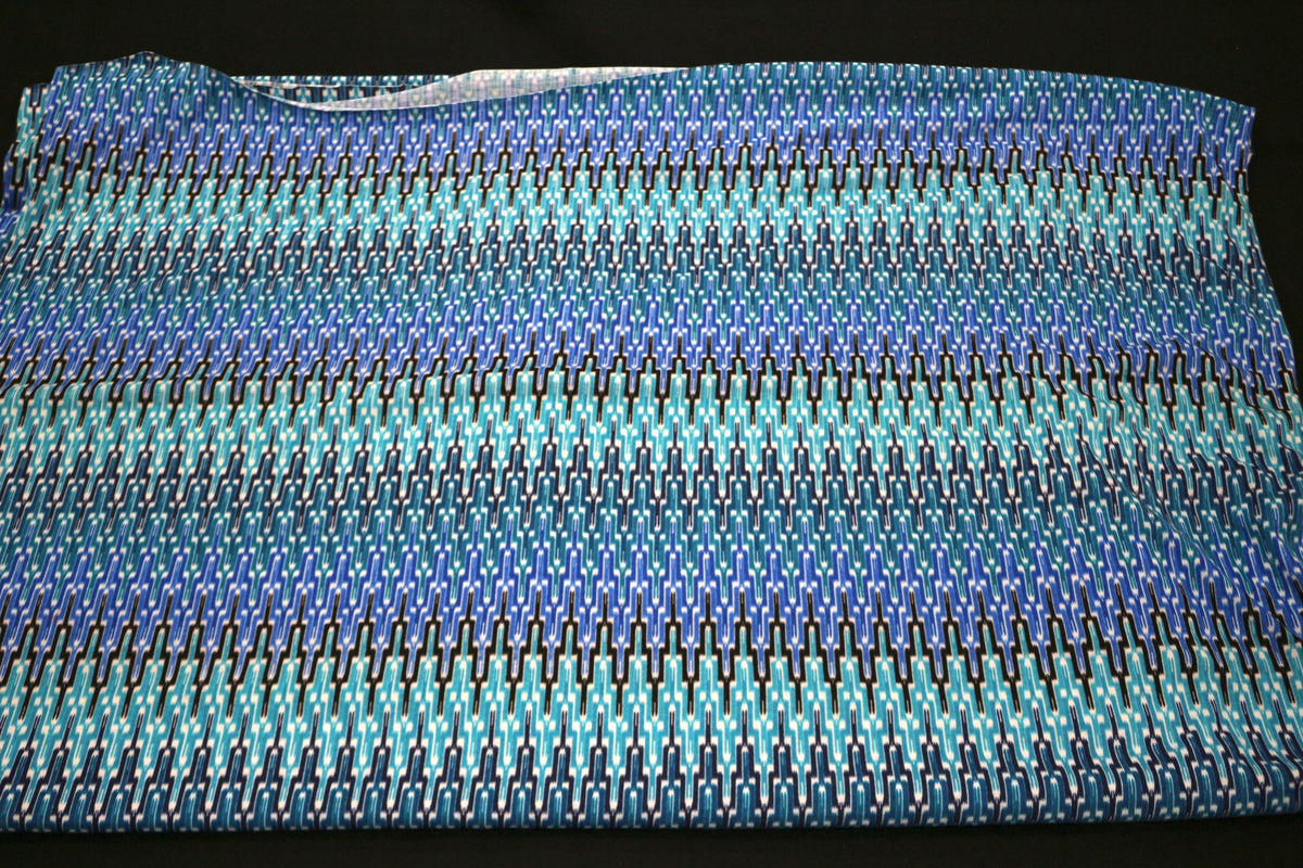 Blue Design Cotton Jersey Fabric 4 Way Stretch 60"