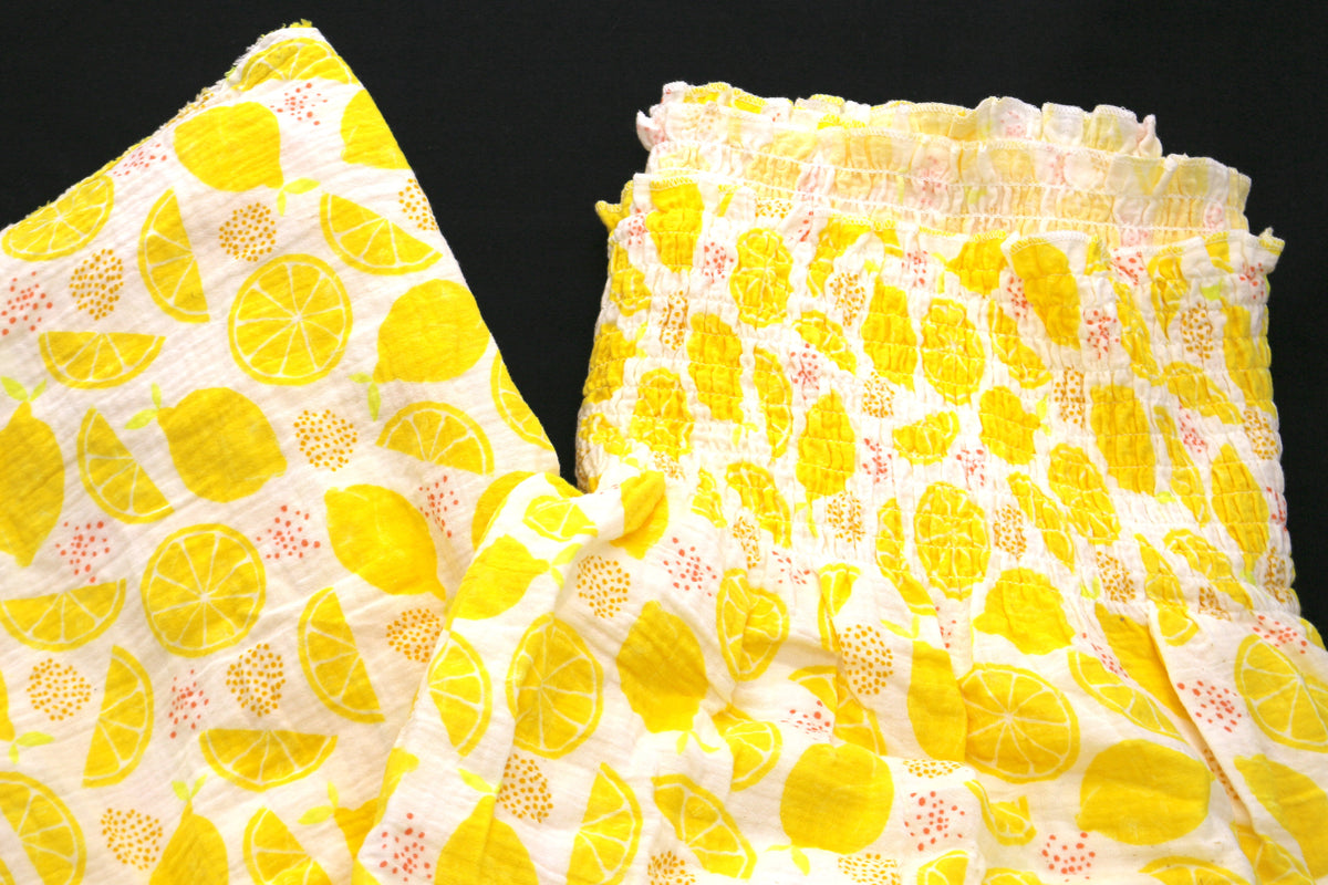 Sheared Top Cotton Gauze Lemon Fabric 59" x 3.25 yds