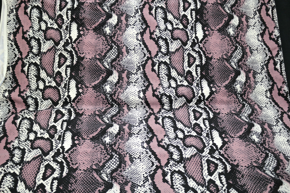Mauve Snake Skin Print 2 Way Stretch Cotton Blend Fabric 60" x 3 yds