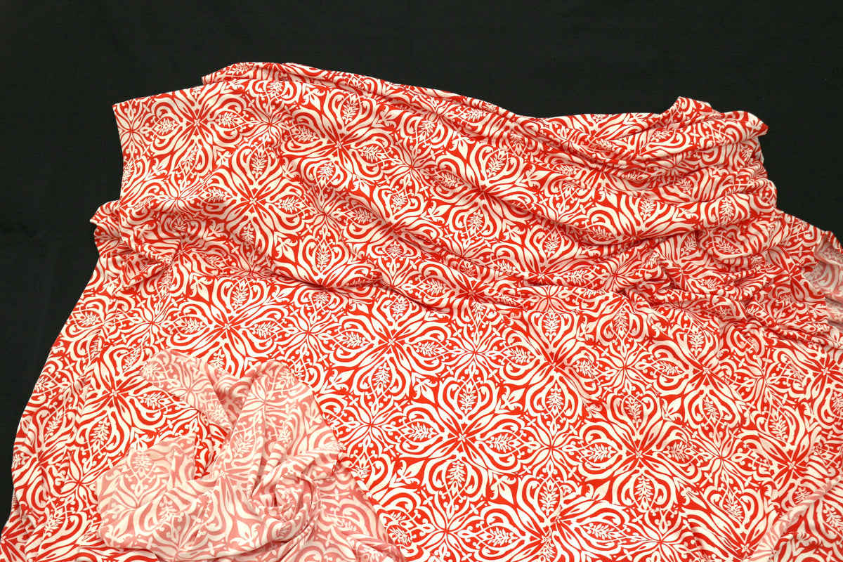 Coral 4 Way Stretch Rayon Blend Fabric 60"
