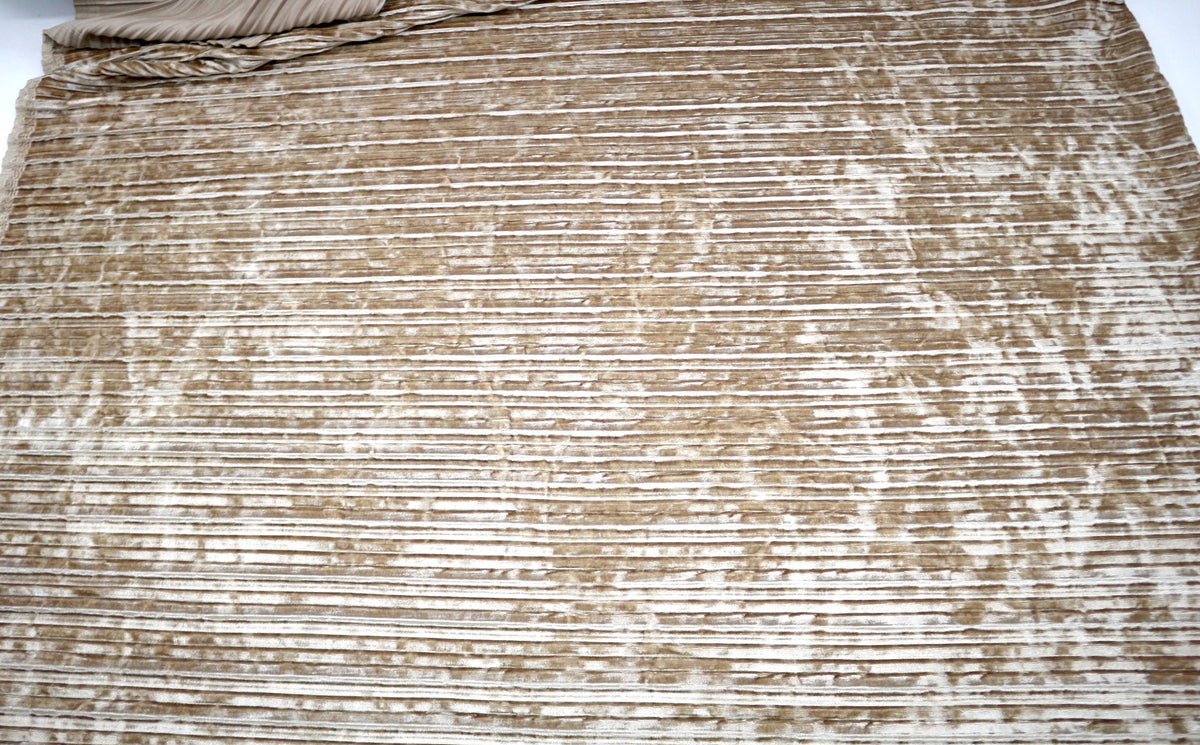 Light Goldy Faux Velvet Fabric 60"