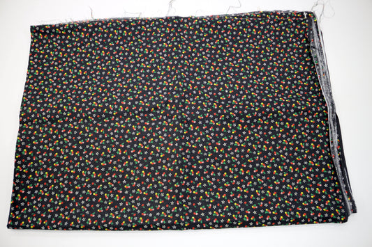 Black Cotton Fabric with Cherry Design 45" x 1.5 yds