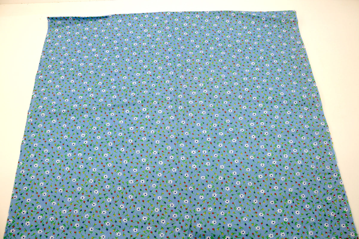 Blue Cotton Variety Flower Fabric 44" x 1.25 yds