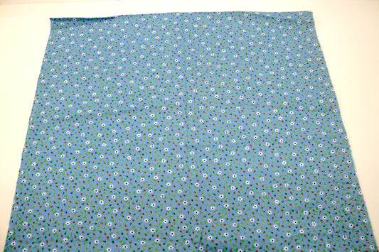 Blue Cotton Variety Flower Fabric 44" x 1.25 yds