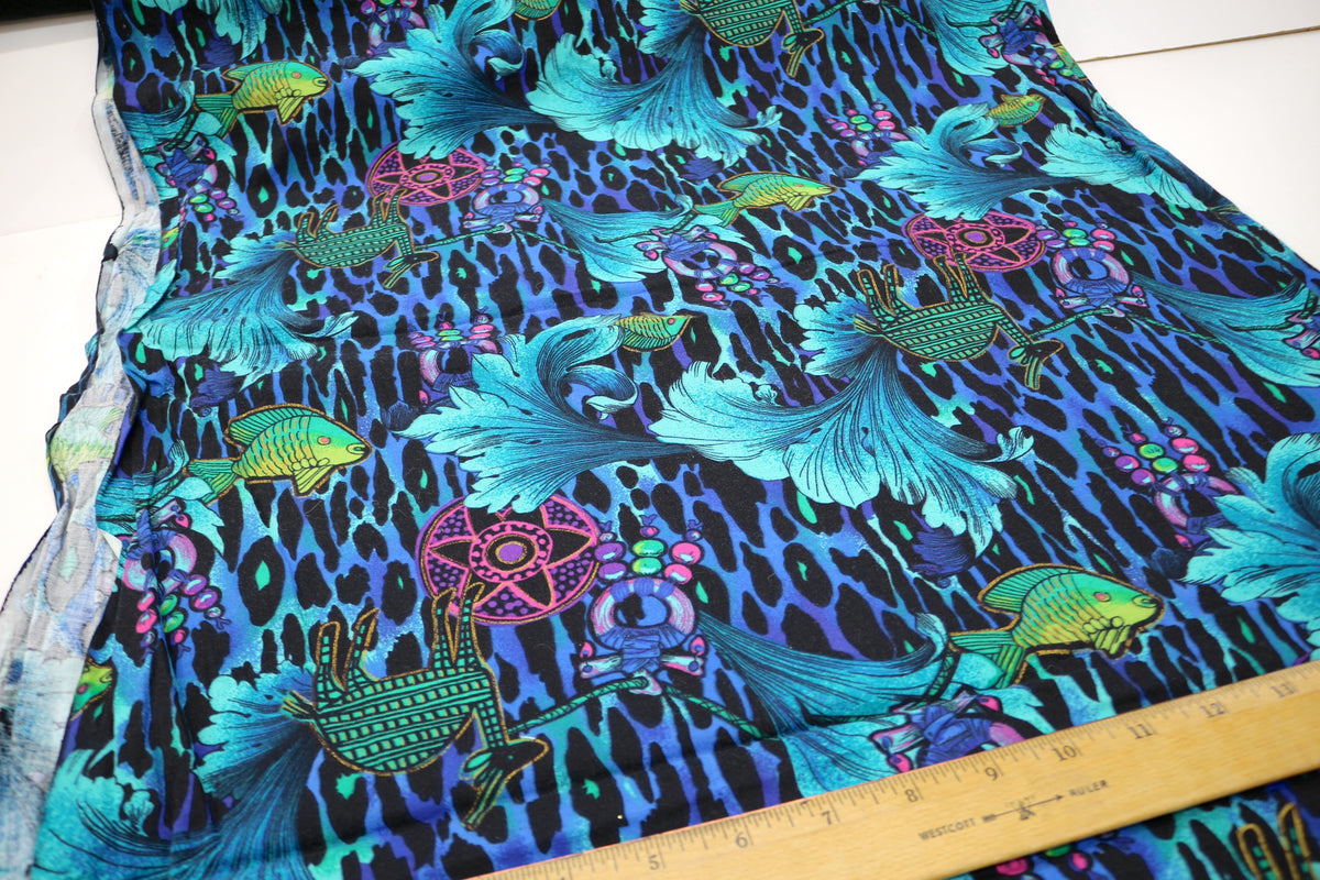 Vibrant Sea Life Cotton Fabric 45" x 2 yds