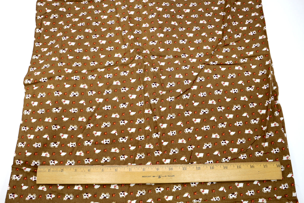 Farm Animals Cotton Fabric 44" x 1 yd