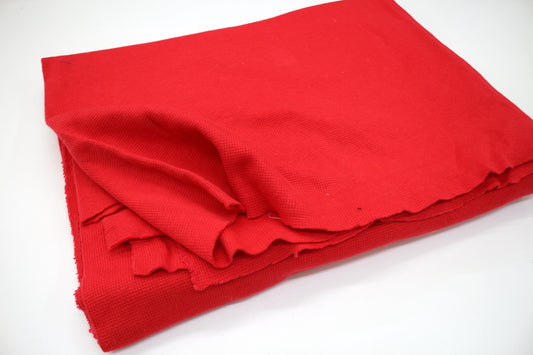 Bright Red Waffle Knit, Long John Fabric 66" x 1.5 yds