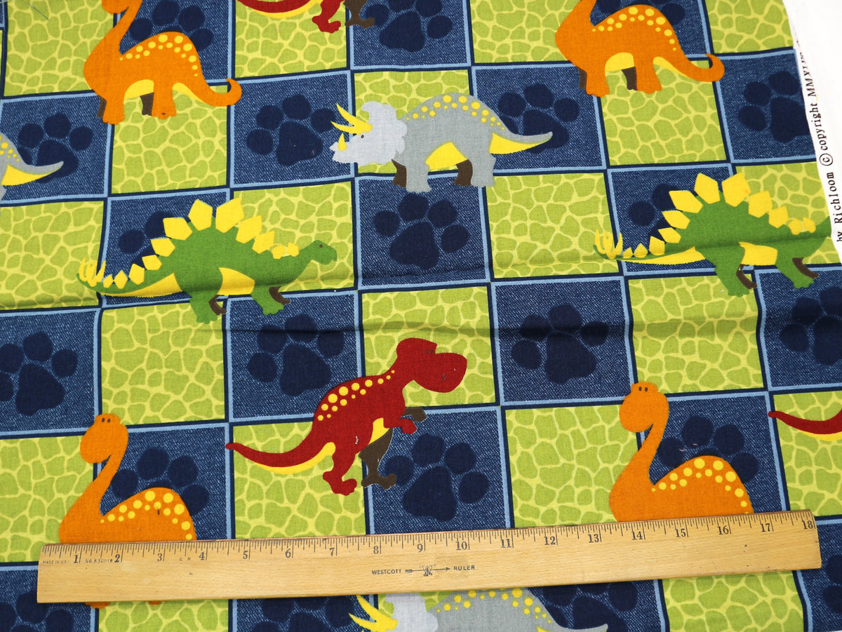 Dinosaur Cotton Fabric 44" x 2 yds