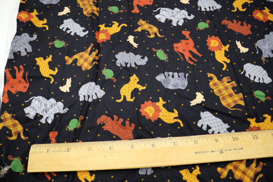 Harvest Animals in the Night Cotton Fabric 45" x 2.75 yds
