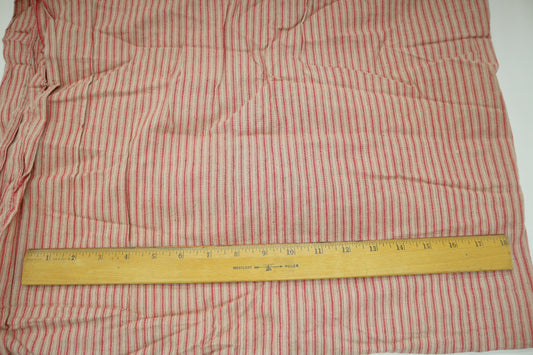 Red & Gray Ticking Fabric 44" x 2 yds