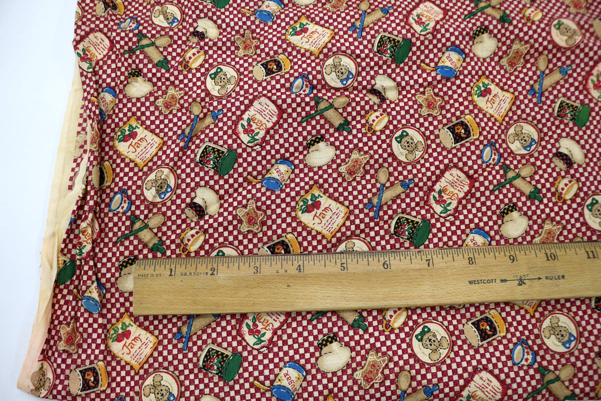 Red Check Farmhouse Cotton Fabric 44" x 1 yd