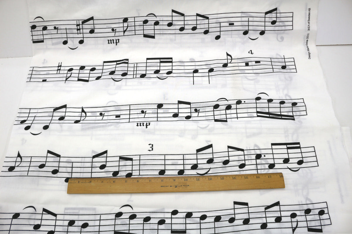 Ikea Music Sheet Cotton Fabric 60" x 3 yds