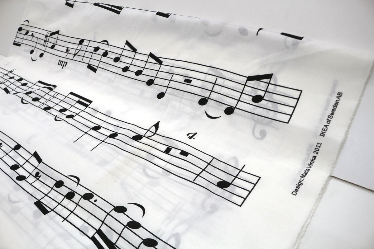 Ikea Music Sheet Cotton Fabric 60" x 3 yds