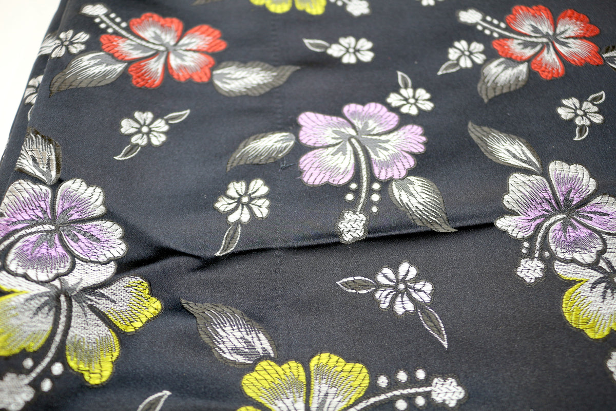 Hibiscus Brocade Fabric 44" x 4.5 yds (has small flaw)