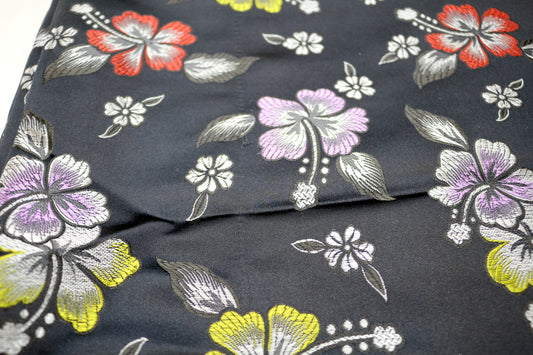 Hibiscus Brocade Fabric 44" x 4.5 yds (has small flaw)