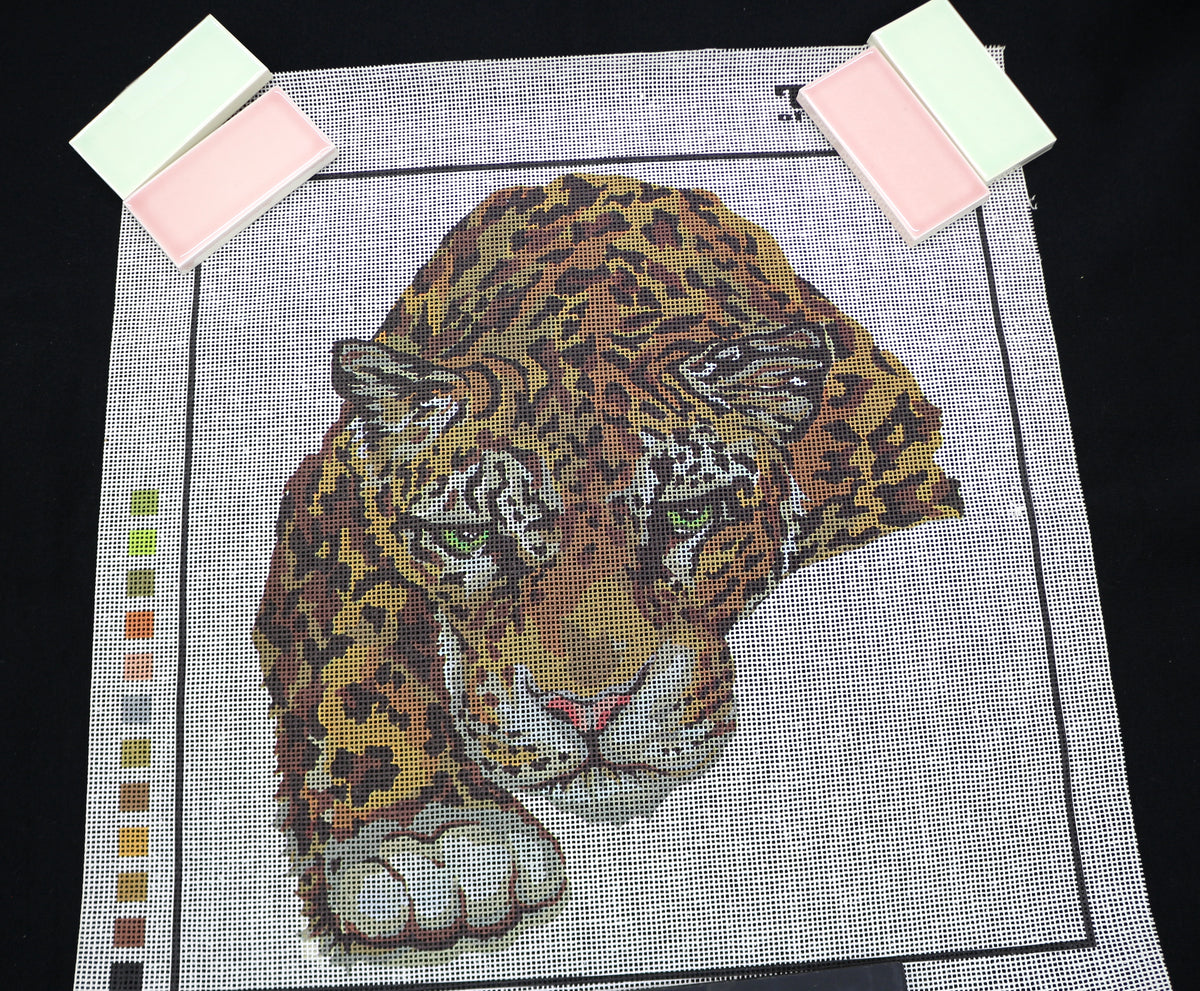 Jaguar by Ann Tush Printed Canvas for Needle Crafts