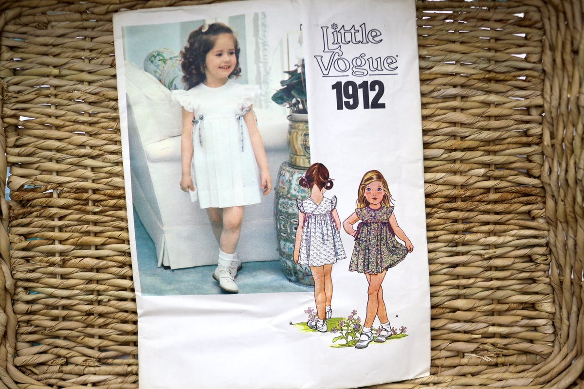 Little Vogue 1912 Childrens Dress and Bloomers Sewing Pattern