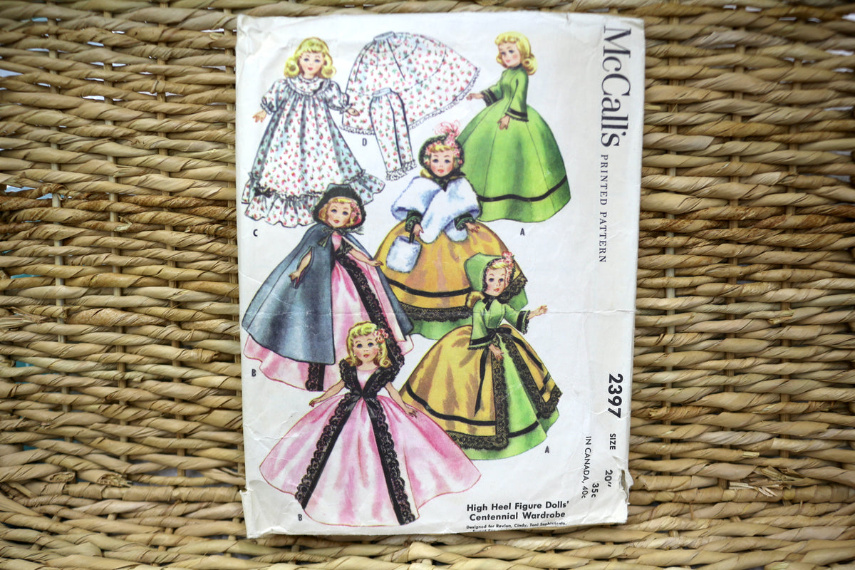 McCalls 2397 High Heel Figure Doll's Centennial Wardrobe Sewing Pattern
