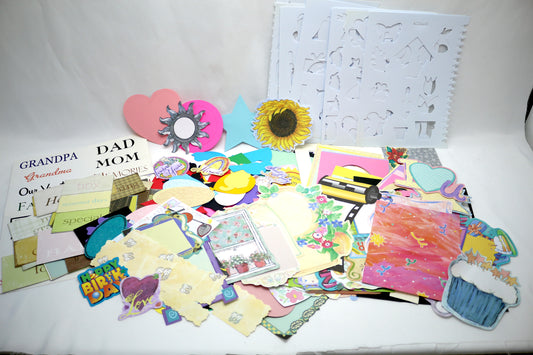 Huge Starter Junk Journal Kit, Scrapbooking or Paper Craft Cutouts, Stencils and more.