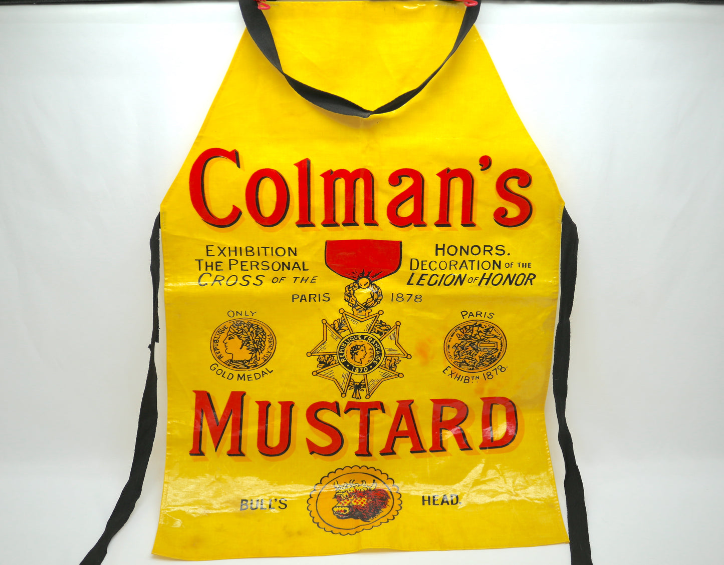 Vintage Advertising Apron Coleman's Mustard Cooking Grilling Vinyl Wipe Clean