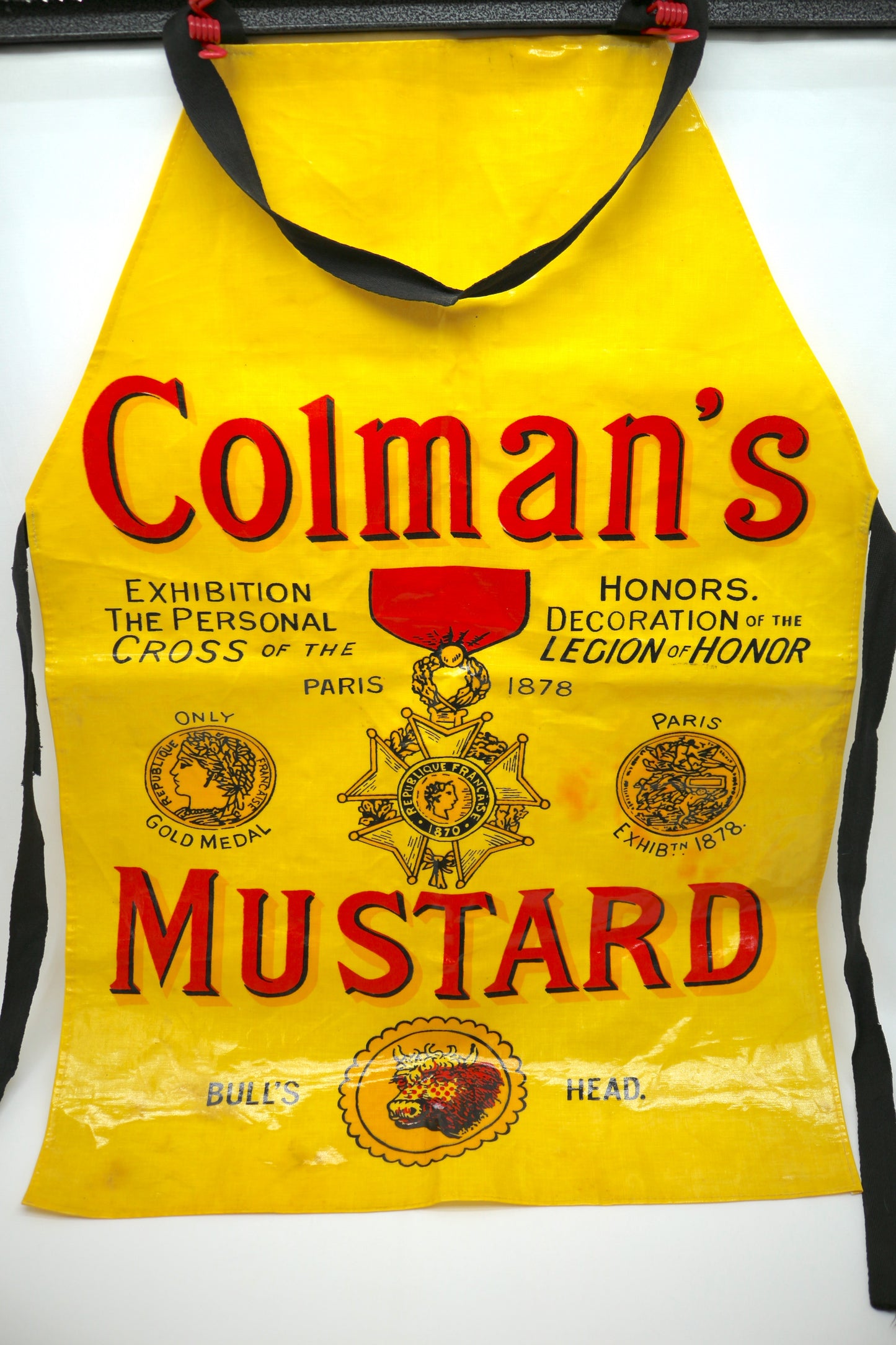 Vintage Advertising Apron Coleman's Mustard Cooking Grilling Vinyl Wipe Clean