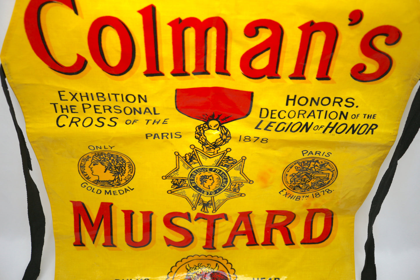 Vintage Advertising Apron Coleman's Mustard Cooking Grilling Vinyl Wipe Clean