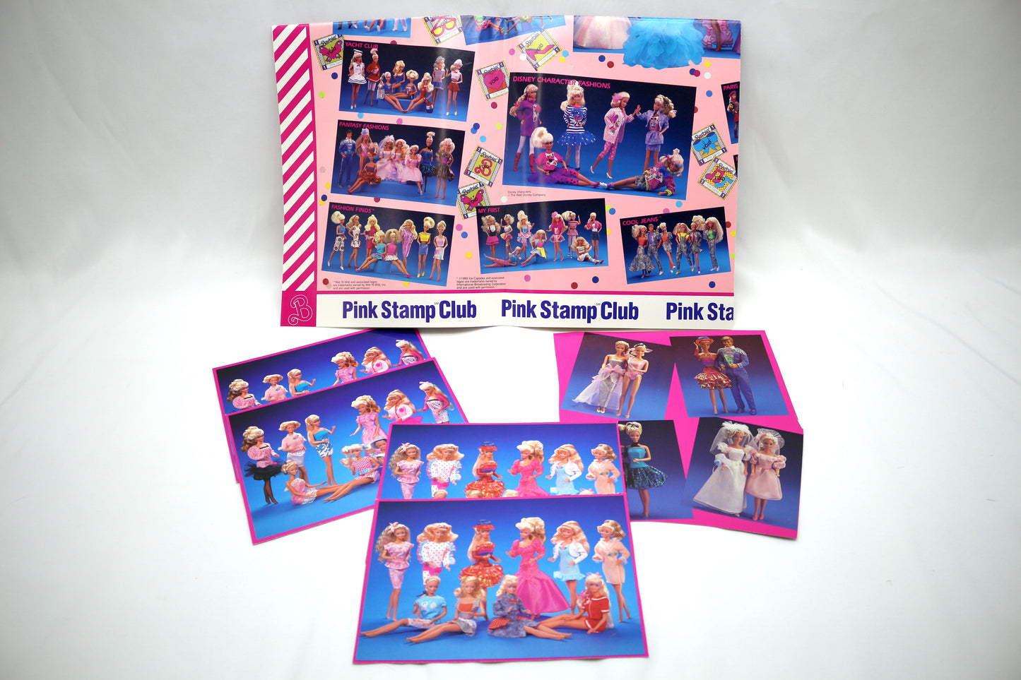 Barbie 1990 Pink Stamp Club Poster & Barbie Packaging