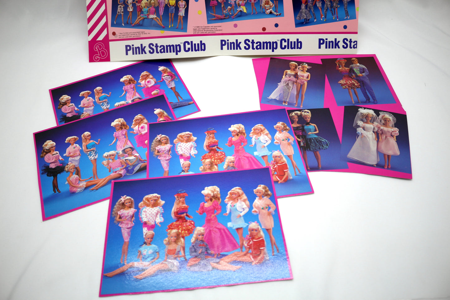 Barbie 1990 Pink Stamp Club Poster & Barbie Packaging