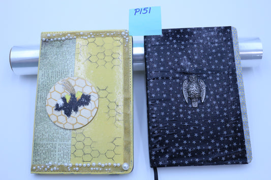 Handmade Cover on a Lined Notebook, Junk Journal, Scrapbook, Bee Journal or Owl Journal