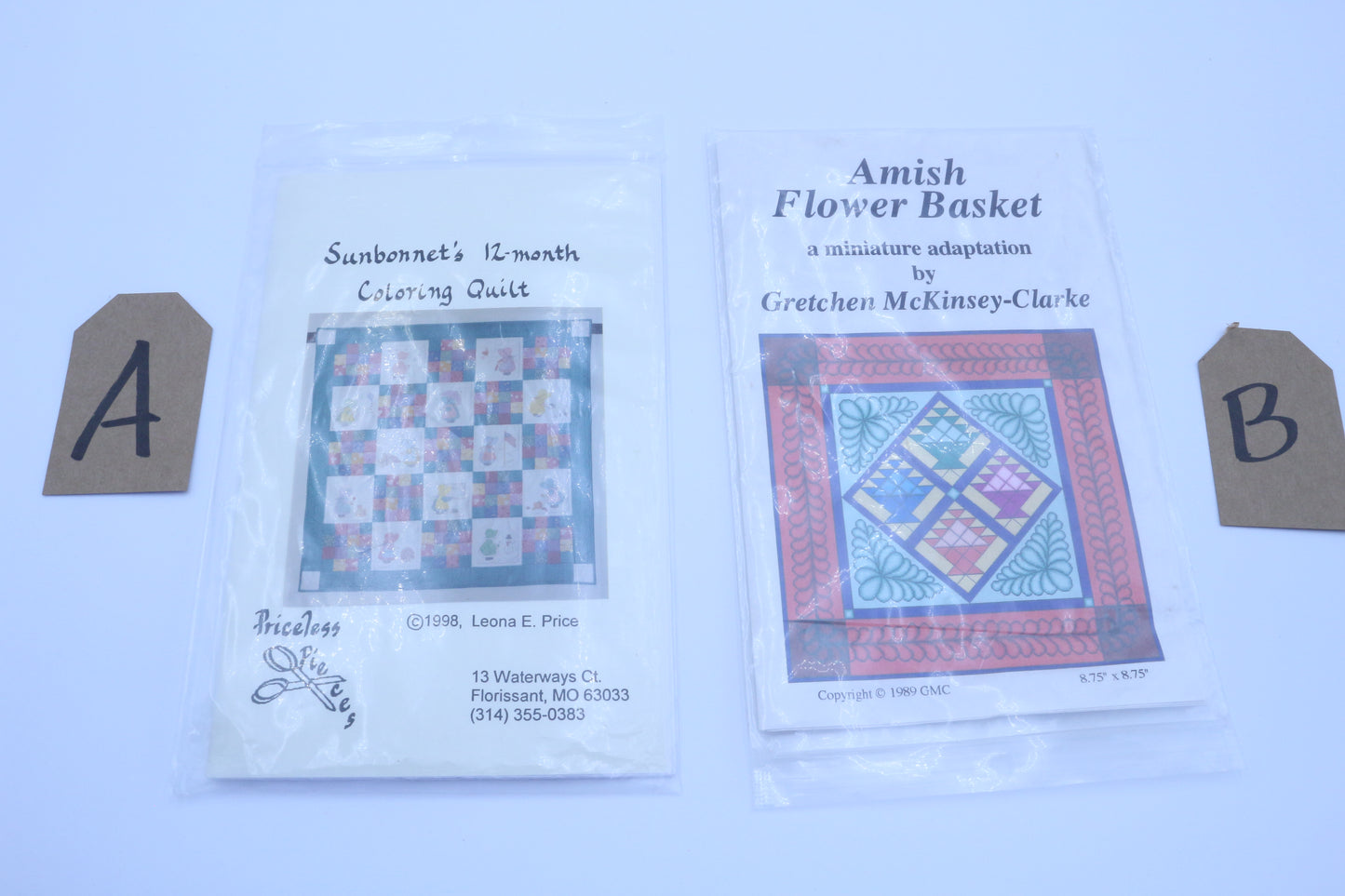 Sunbonnet 12- month coloring Quilt or Amish Flower Basket a miniature adaptation Quilt Pattern PK147