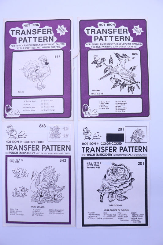 Pretty Punch Transfer Pattern 201, 843, Hot Transfer Pattern 867, 826 Bundle