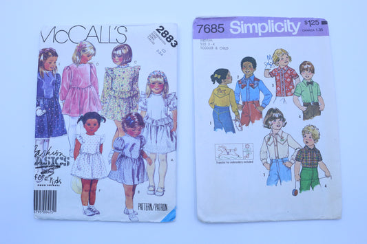 McCalls 2883 Sewing Pattern or Simplicity 7685 Sewing Pattern