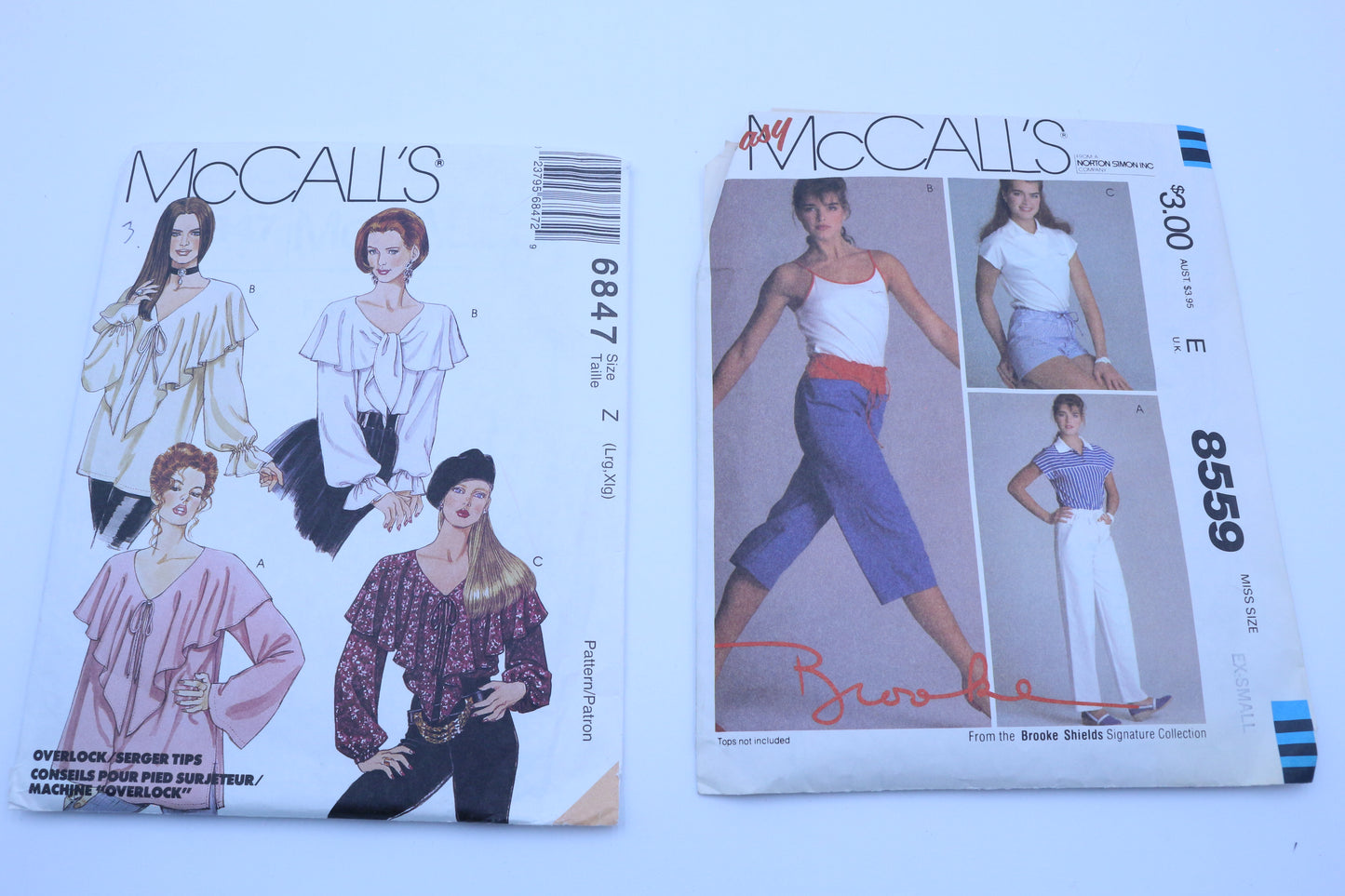 McCall's 6847 Sewing Pattern or McCalls 8559 Sewing Pattern