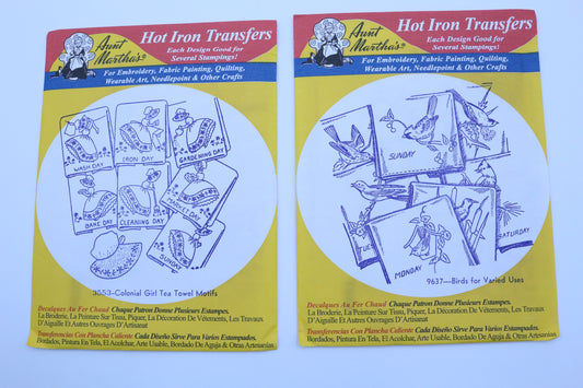 Aunt Marthas Hot Iron Transfers Patterns 9637 or 3553