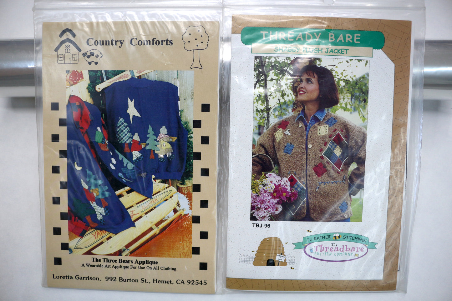 Country Comforts The Three Bears Applique or Thready Bare Shaggy Plush Jacket Pattern