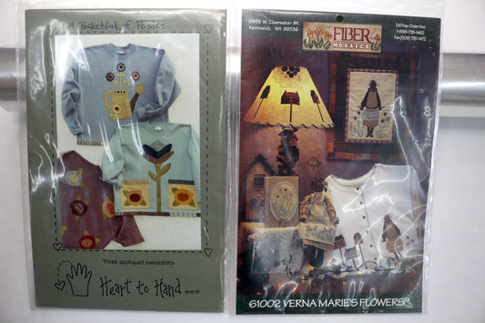 Heart to Hand Pocketful of Posies Pattern or Fiber Mosaics Verna Marie's Flowers Pattern