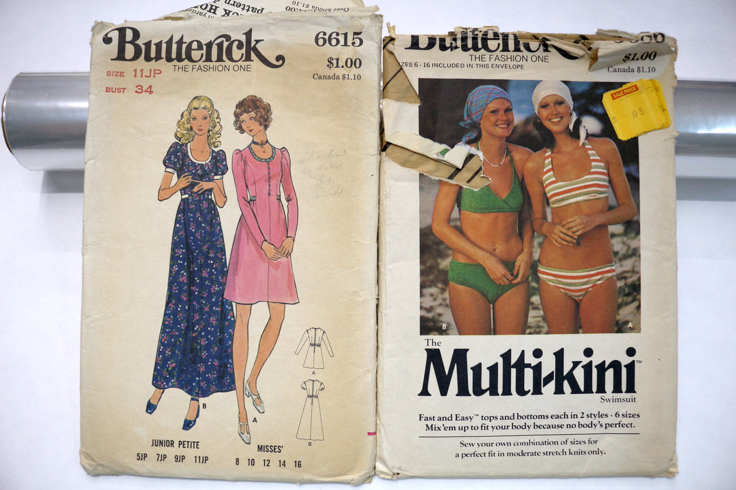 Butterick 6615 Dress Sewing Pattern or Butterick 3686 Bikini Sewing Pattern