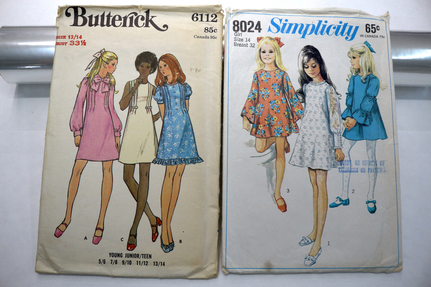 Butterick 6112 Junior Dress Sewing Pattern or Simplicity 8024 Junior Dress Sewing Pattern
