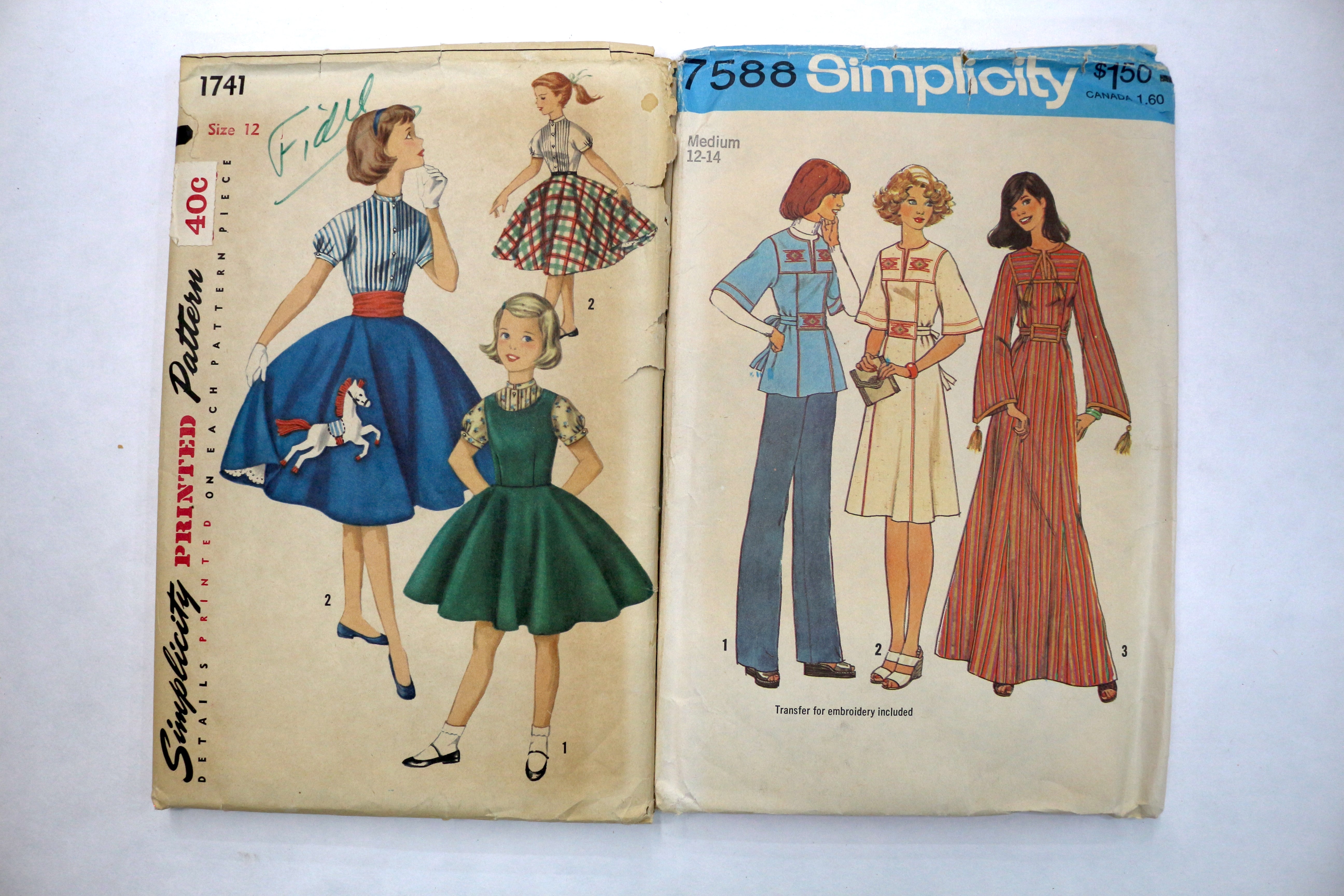 Simplicity Pattern 1557 Simplicity 1741 Sewing Pattern or Simplicity 7588 Sewing Pattern ...