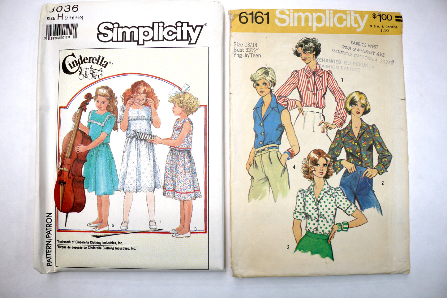 Simplicity 3036 Sewing Pattern or Simplicity 6161 Sewing Pattern