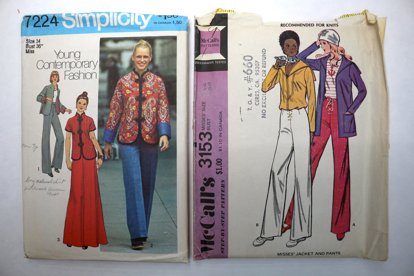 Simplicity 7224 Sewing Pattern or McCalls 3153 Sewing Pattern