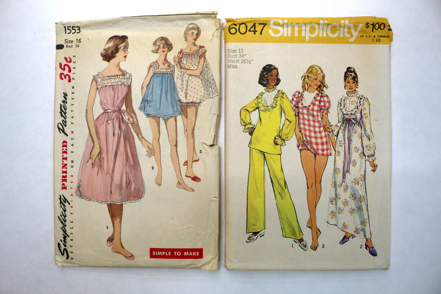 Simplicity 6047 Sewing Pattern or Simplicity 1553 Sewing Pattern