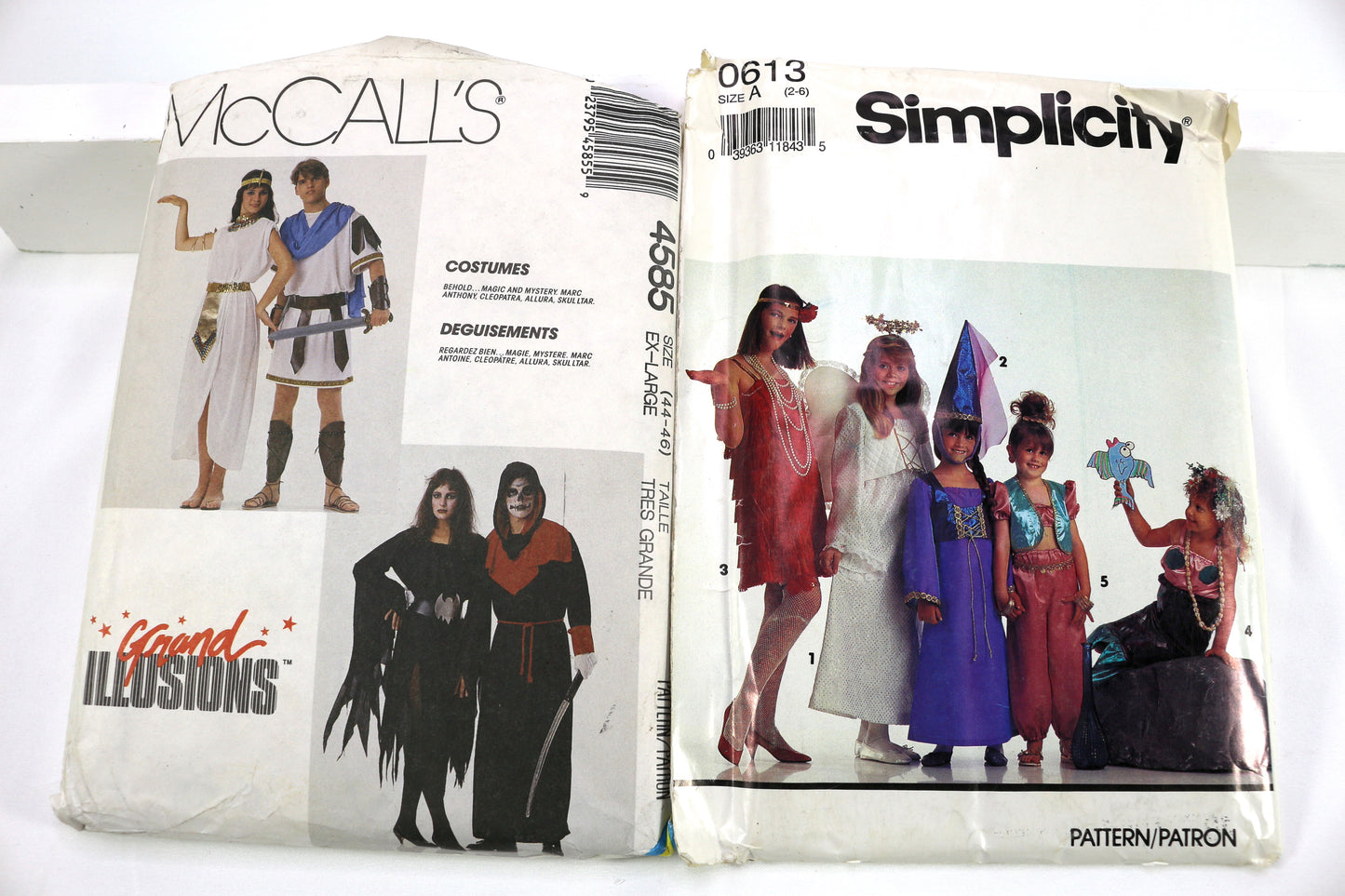 McCalls 4585 Costume Sewing Pattern or SImplicity 0613 Childs Costume Pattern