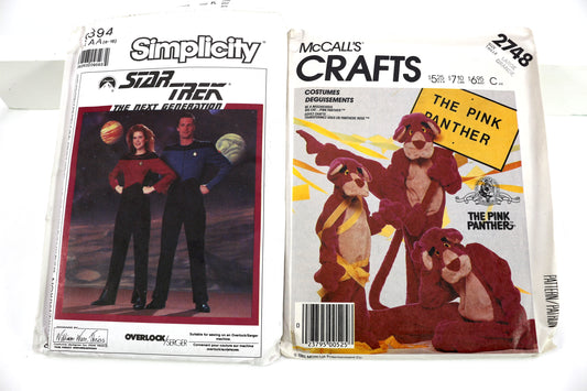SImplicity 9394 Star Trek Costume Pattern or McCalls 2748 Pink Panther Costume Pattern